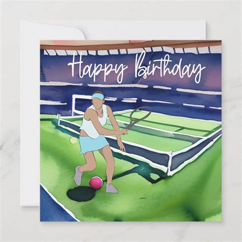 Tennis Woman With Happy Birthday Word For Player Happy Birthday Words