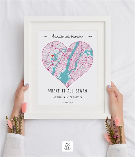 D Nde Empez Todo Mapa De D Nde Nos Conocimos Regalo De Etsy Espa A