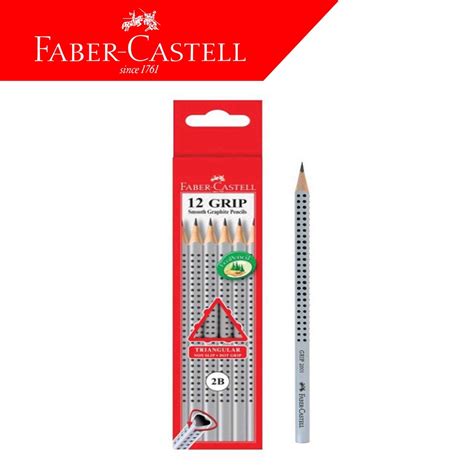 Jual Faber Castell Grip Triangular Pensil 2B Polos 2001 317002 Abu Dot