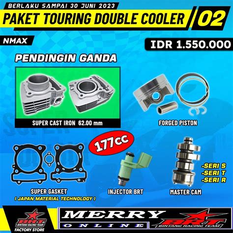 Jual Paket Touring 2 BRT Bore Up Nmax Aerox Lexi 125 Blok Casting