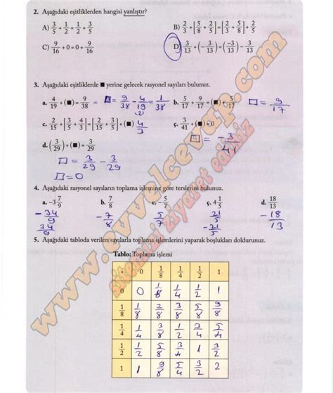 S N F Matematik Ekoyay Yay Nlar Ders Kitab Cevaplar Sayfa