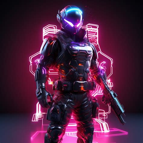 A Close Up Of A Person In A Futuristic Suit With A Gun Generative Ai