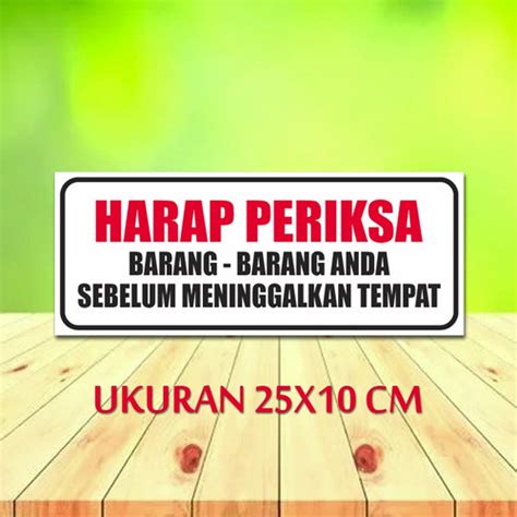 Jual STIKER HARAP PERIKSA BARANG BARANG ANDA SEBELUM MENINGGALKAN