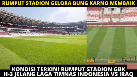 KONDISI TERKINI RUMPUT STADION GBK JELANG LAGA TIMNAS INDONESIA VS IRAQ