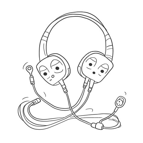 Headphones Drawing Outlines