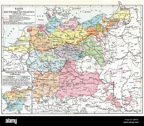 Karte Von Deutschland Mit Regionen Mit Verschiedenen Dialekten Der