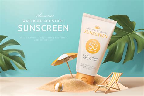 Ad Template For Summer Products Sunscreen Tube Mock Up Displayed On