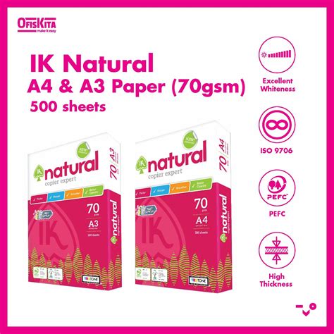 Ofiskita Ik Natural A4 And A3 Paper 70gsm80gsm