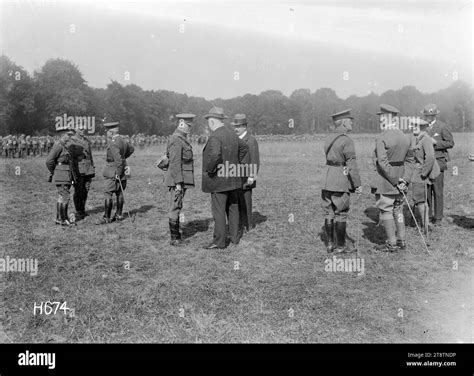 Prime Minister William Massey And Joseph Ward At The Inspection Of The New Zealand Rifle Brigade