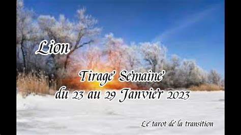 Tirage Lion Semaine Du Au Janvier Youtube