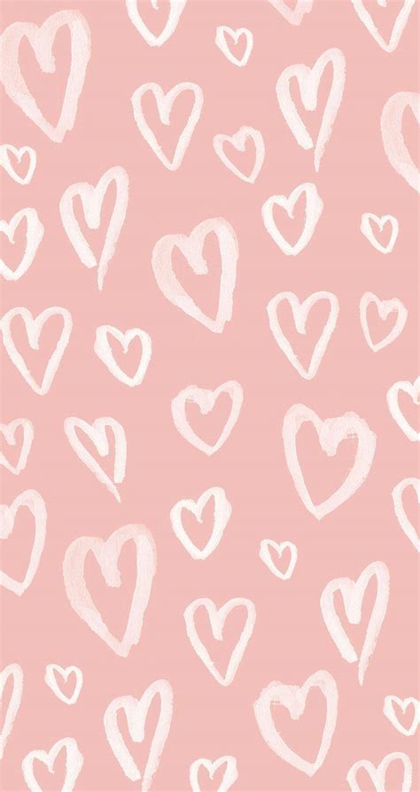 Download Aesthetic Pink Iphone White Hearts Wallpaper | Wallpapers.com