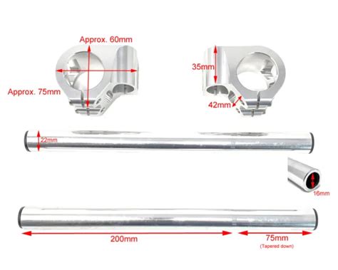 MOTO PINCE SUR Guidon Pour 50mm Fourche Billet Alliage Pour Cafe Racer