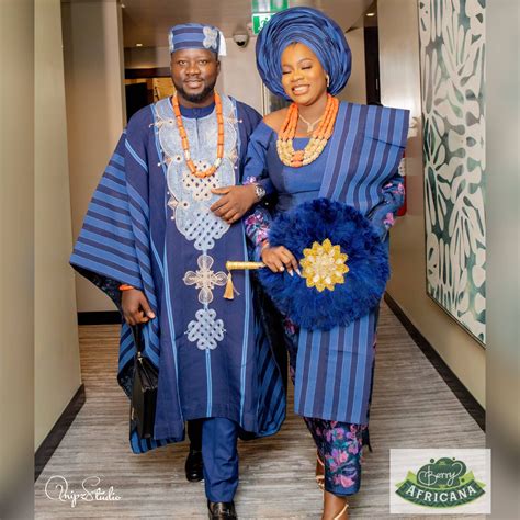 2023 African Couples Traditional Wedding Outfit Aso-oke