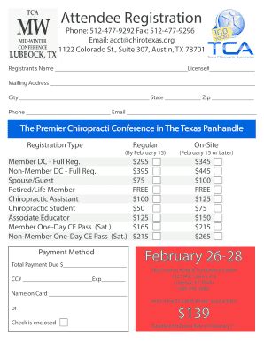 Fillable Online Teca Memberclicks 2016 Mid Winter Attendee Registration