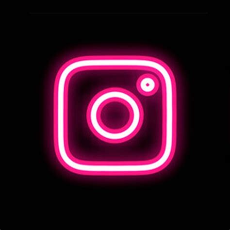 Neon Light Instagram Editorial Social Media Icon Vector Illustration