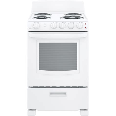 Hotpoint 24 In 4 Burners 2 9 Cu Ft Freestanding Electric Range White Ras300dmww At