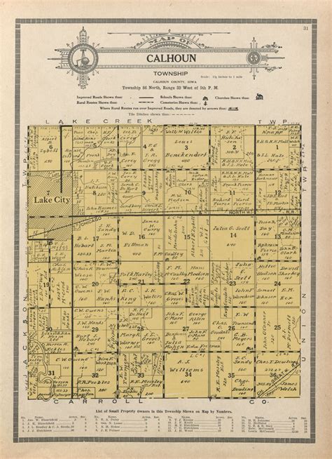 Plat Map Calhoun County Iowa An Iagenweb Project