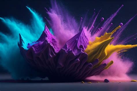 Premium AI Image | Colored powder explosion wallpaper