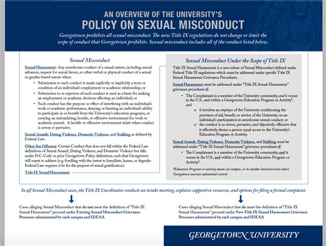 Policy And Resource Visual Aids Sexual Misconduct Georgetown University