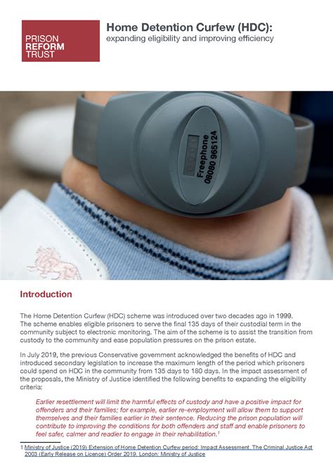 Home Detention Curfew: expanding eligibility and improving efficiency