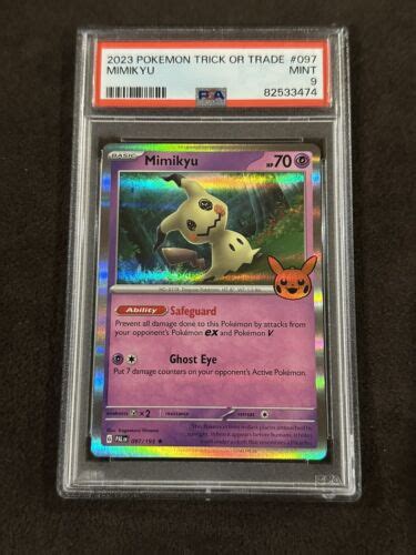 PSA 9 Mimikyu 097 193 Rare Holo BOOster Trick Or Trade 2023 Pokemon