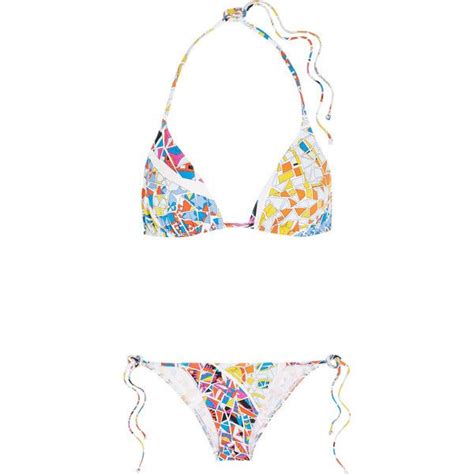 Emilio PucciPrinted Triangle Bikini 84 Liked On Polyvore Featuring