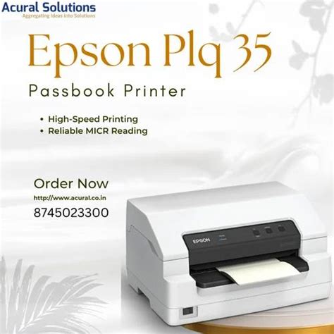 Epson Plq Passbook Printer In Delhi Acural Solutions Private Limited