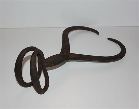 Cast Iron Antique Primitive Ice Log Or Hay Tongs — Antiquities And More