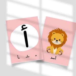 Arabic Alphabet Flashcards With Pictures, Arabic Letters, Arabic ...