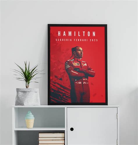 F1 Lewis Hamilton Poster Formula 1 Scuderia Ferrari 2025 Mock Up