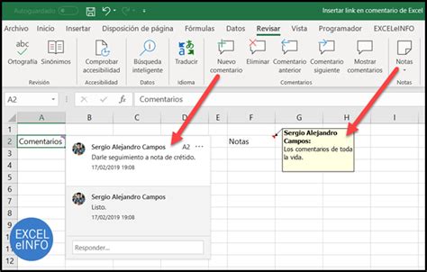 Insertar Hiperv Nculos En Comentarios Notas De Excel Para Abrir