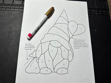 Digital Pdf Stained Glass Pattern Valentine Gnome Hiding Etsy