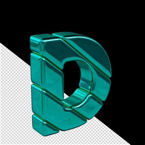 Bloc Diagonal Turquoise Symbole D Vue Depuis La Lettre Gauche D Psd