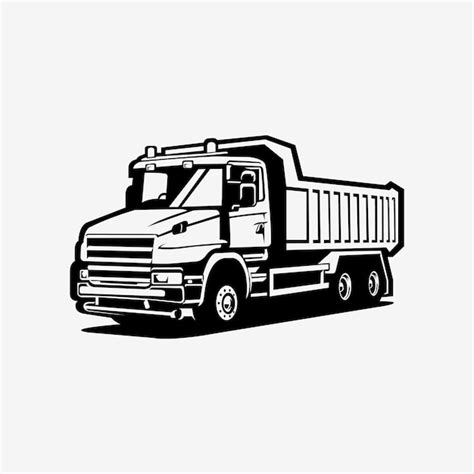 Premium Vector Premium Dump Truck Silhouette Vector Art Isolated Tipper Truck Monochrome