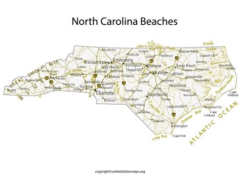 North Carolina Beaches Map | Map of North Carolina Beaches