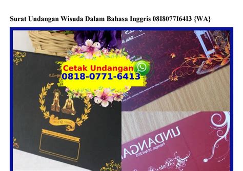 Contoh Undangan Wisuda Dalam Bahasa Inggris