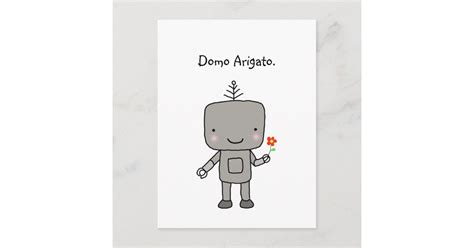 Robot Thank You Domo Arigato Cute Funny Geek Postcard Zazzle