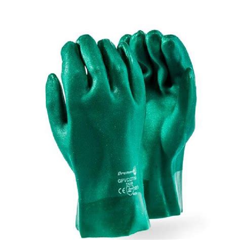 Heavy Duty Green Pvc Gloves 27cm Aj Safety Solutions