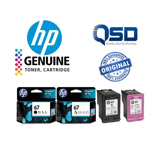 Hp 67 Black Tri Color Original Ink Cartridge Shopee Malaysia