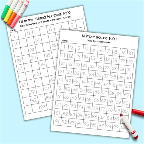 Free Printable Tracing Numbers 1 100 Worksheets