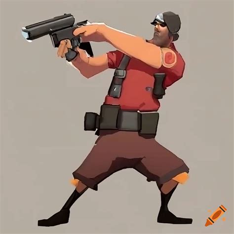 Concept Art For A New Class In Team Fortress 2 With A Double Barreled Pistol On Craiyon