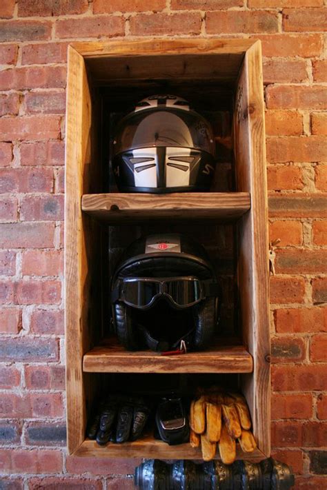 20 Cool Helmet Storage Ideas For Motorcycle Lover