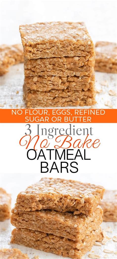 3 Ingredient Chewy No Bake Oatmeal Bars Artofit