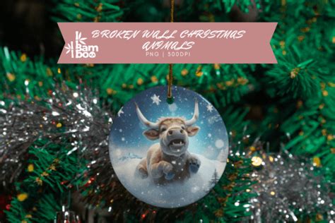 3d Moo Moo Christmas Single Clip Art Graphic By Bamboodesign