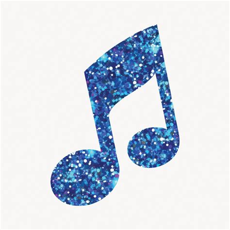 sparkling blue musical note premium ai generated vector