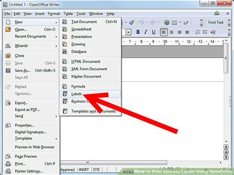 How To Print Address Labels Using Openoffice With Pictures