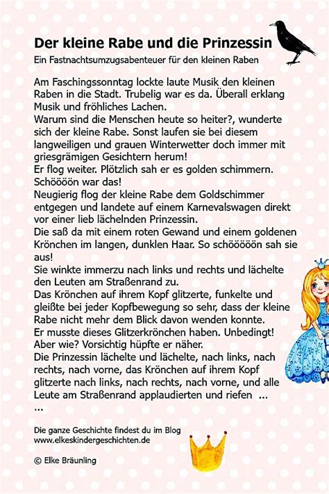 Der Kleine Rabe Und Die Prinzessin Elkes Kindergeschichten Geschichten Für Kinder