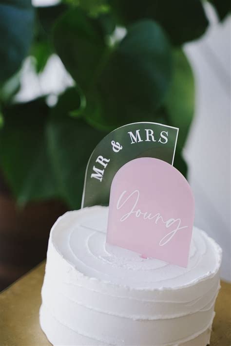 Mr Mrs Arch Acrylic Cake Topper Double Modern Arch Cake Etsy