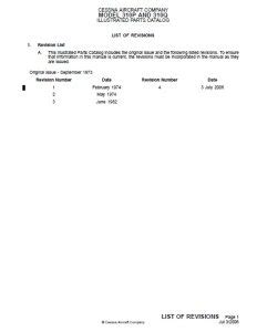 Cessna Model P Q Illustrated Parts Catalog Thru P