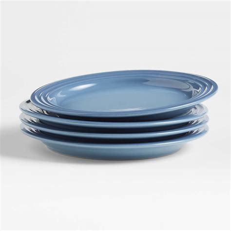 Le Creuset Chambray Blue Salad Plates Set Of 4 Reviews Crate And Barrel